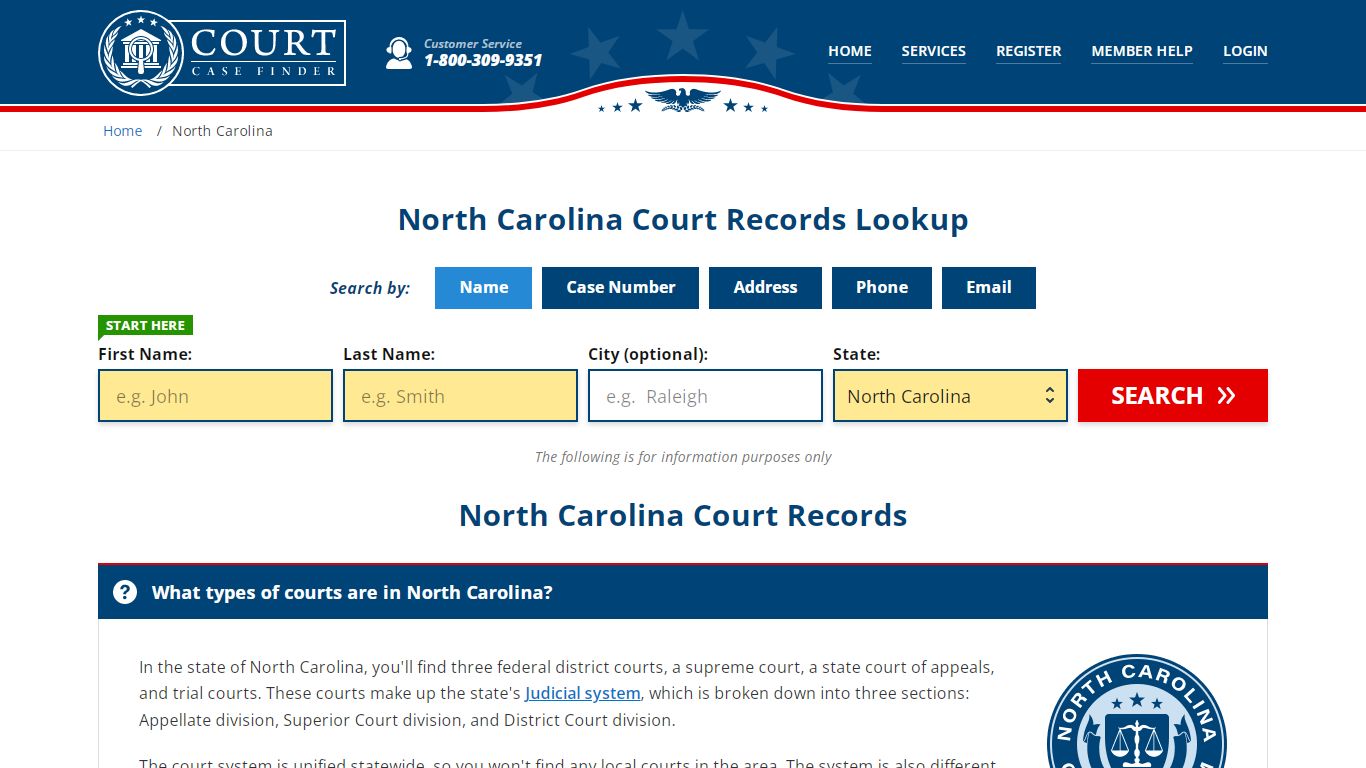North Carolina Court Records Lookup - NC Court Case Search